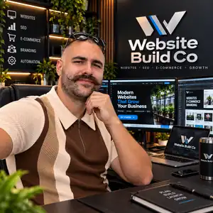 Matt, founder of Website Build Co, at his desk